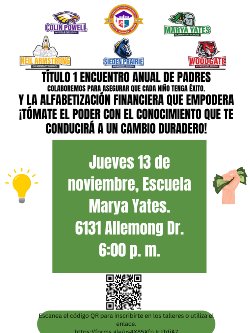 Title 1 Parent Meeting and Financial Empowerment